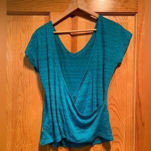 Smartwool Crisscross back Merino Wool blend top Teal size Medium